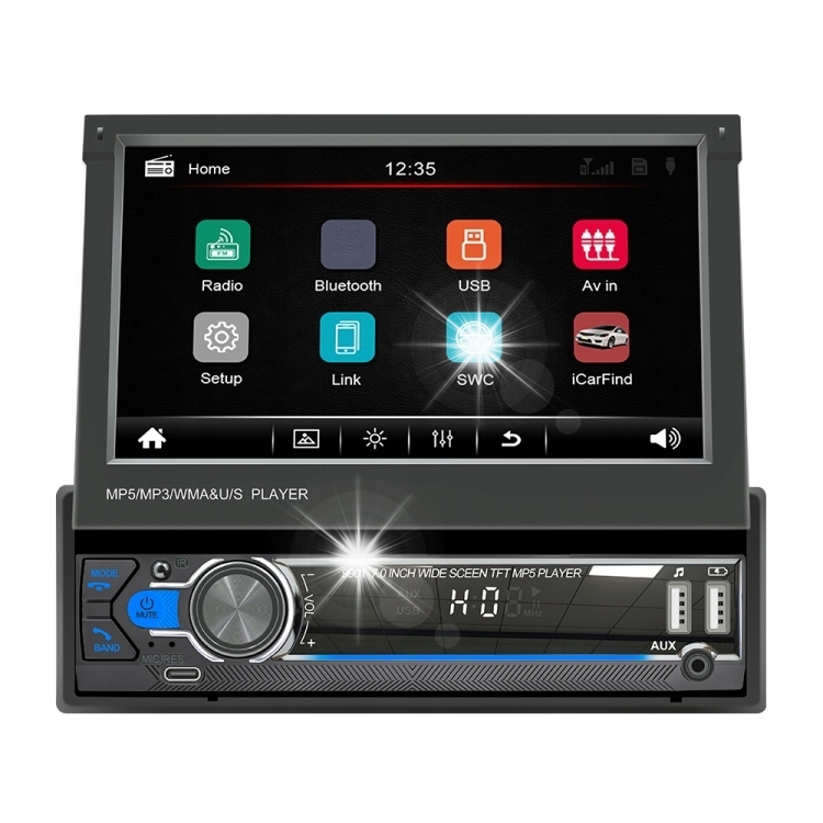 Radio samochodowe topselling 1DIN 7'' Bt Wysuwany Ekran Dotyk 1-DIN