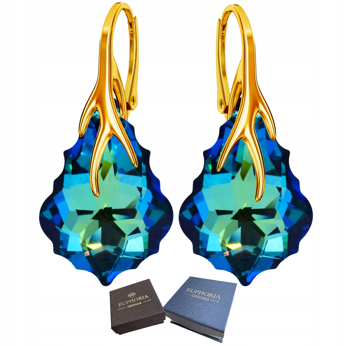 Náušnice Zlaté Stříbro 925 Závěsné Pozlacené Anglické Zapínání jako Dárek