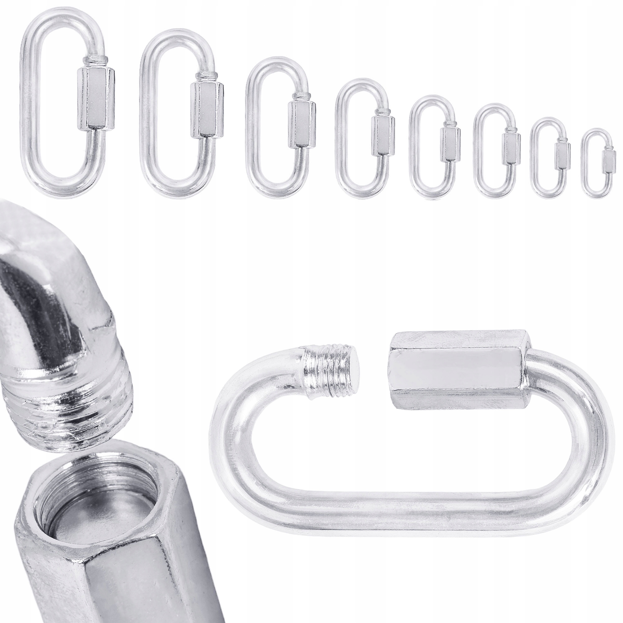 10x OGNIWO SKRĘCANE ŁĄCZNIK DO ŁAŃCUCHA OCYNK 7MM