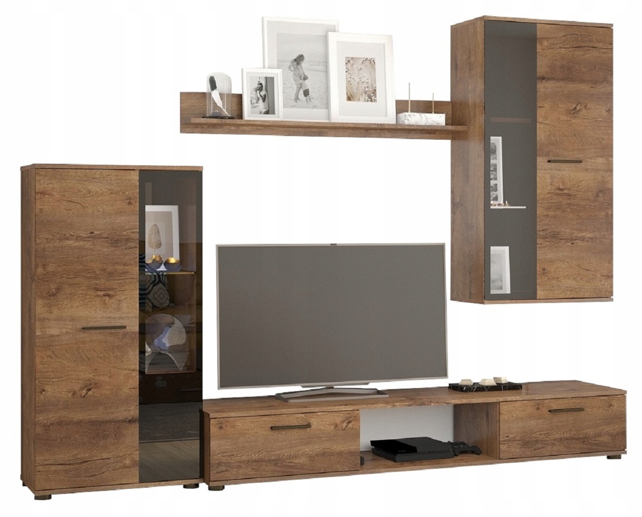 Meblościanka do Salonu Pokoju SONIA DĄB SONOMA 4Ko Marka BIANCO