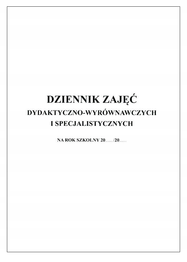 

Dziennik zajęć dydaktyczno-wyrównawczych i specja.