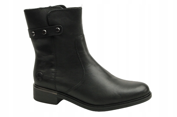 Černé kotníkové Kotníkové Boty Rieker Z5351-00 37 s celozrnným vzorem