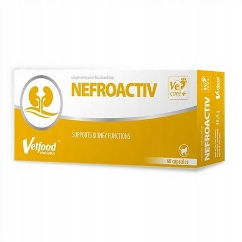 Vetfood Nefroactiv 120 kaps. Wsparcie pracy nerek i układu moczowego kota