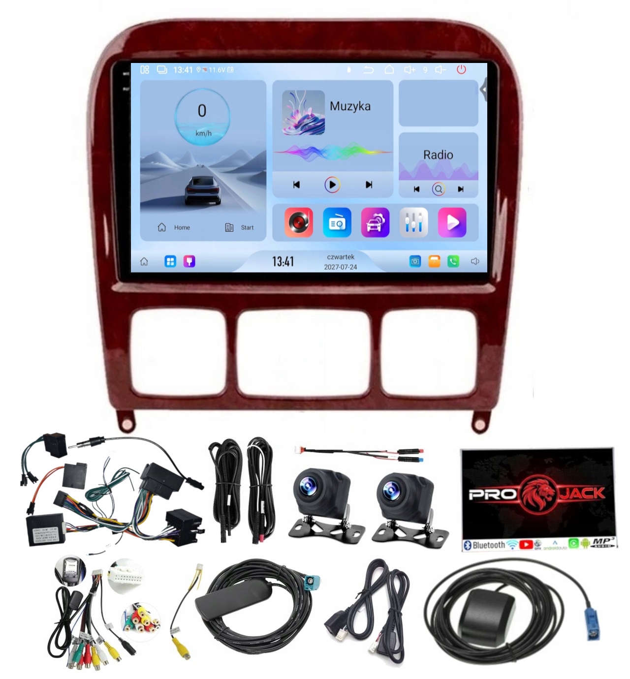 Rádio Navigace Carplay Gps Android Mercedes W220 1998-2005 4GB 64GB Sim