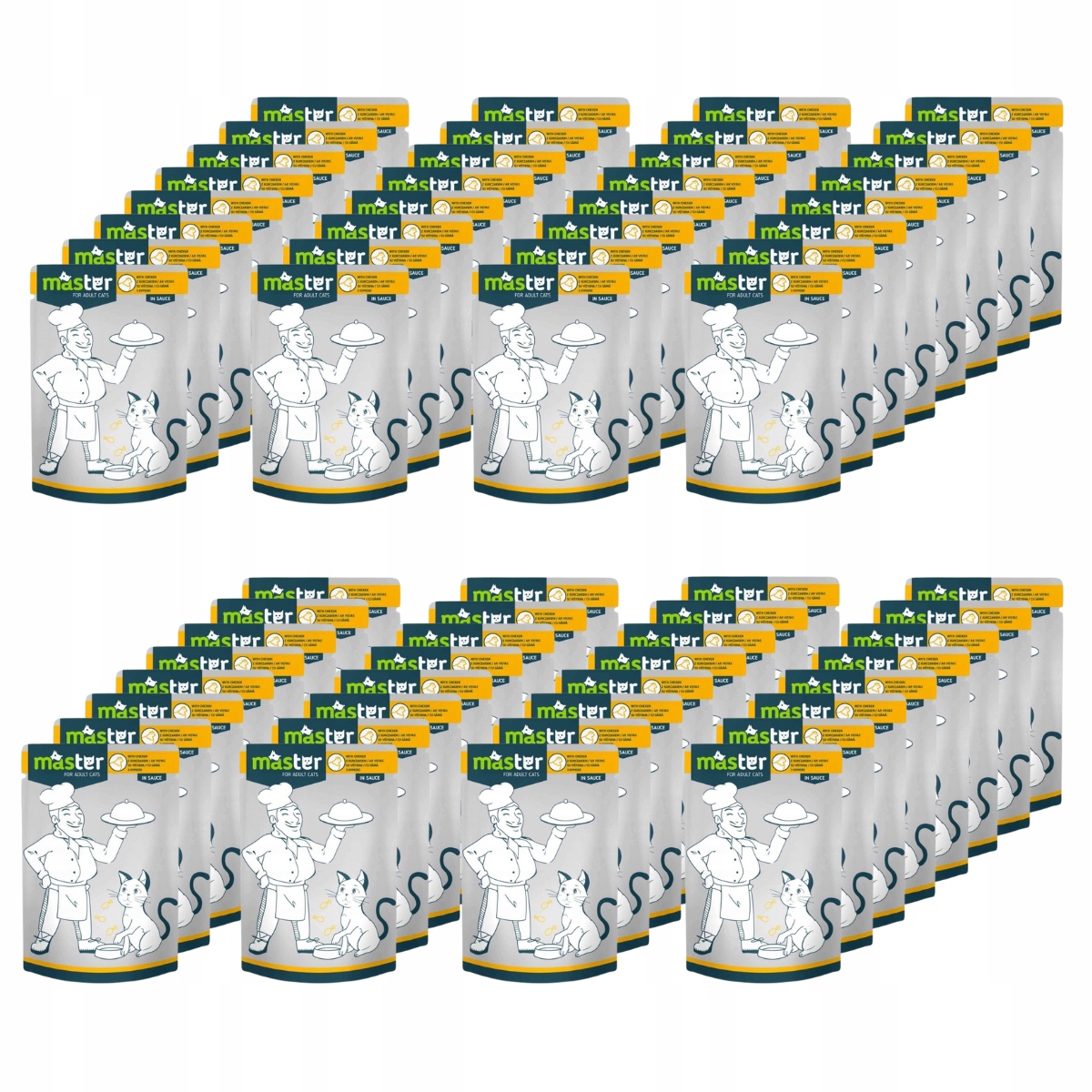 Levně Vlhké krmivo pro kočky 72 x 80 g s kuřecím masem Master Kompletní kapsička