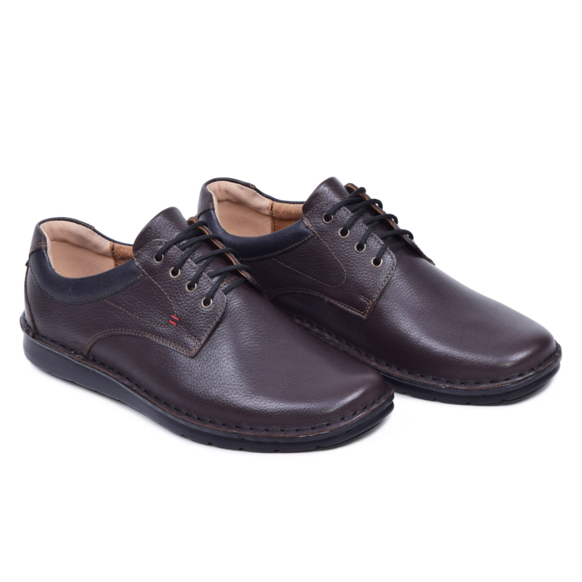 Buty męskie skórzane szerokie tęgie skórzane skóra brązowe Kampol 42