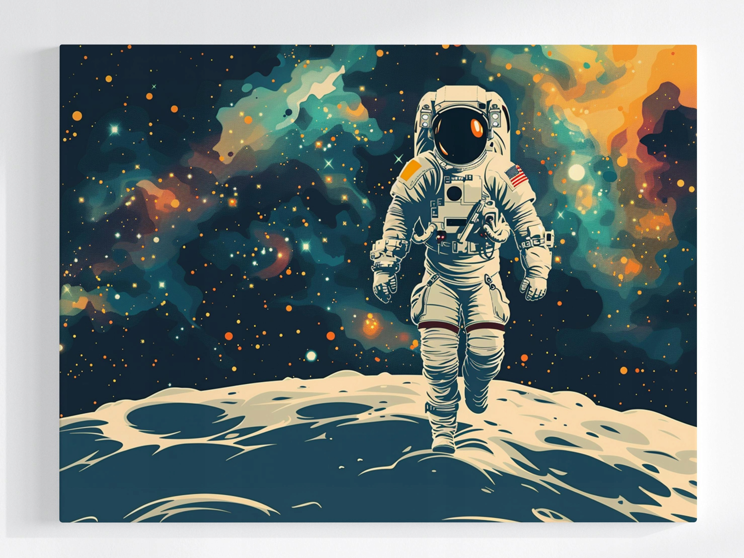 Obraz Na Plátně Canvas Pop Art Kosmos Astronauta Planeta Hvězdy 80x60