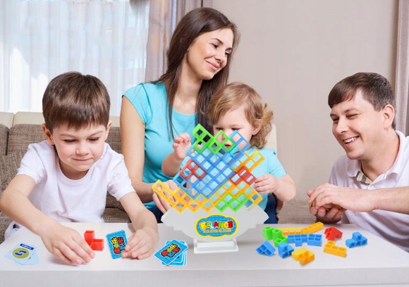 TETRA TOWER EDUKACYJNA GRA PUZZLE ZABAWKA Klockowa 64 SZT. DLA DZIECI 3+ Stan opakowania oryginalne