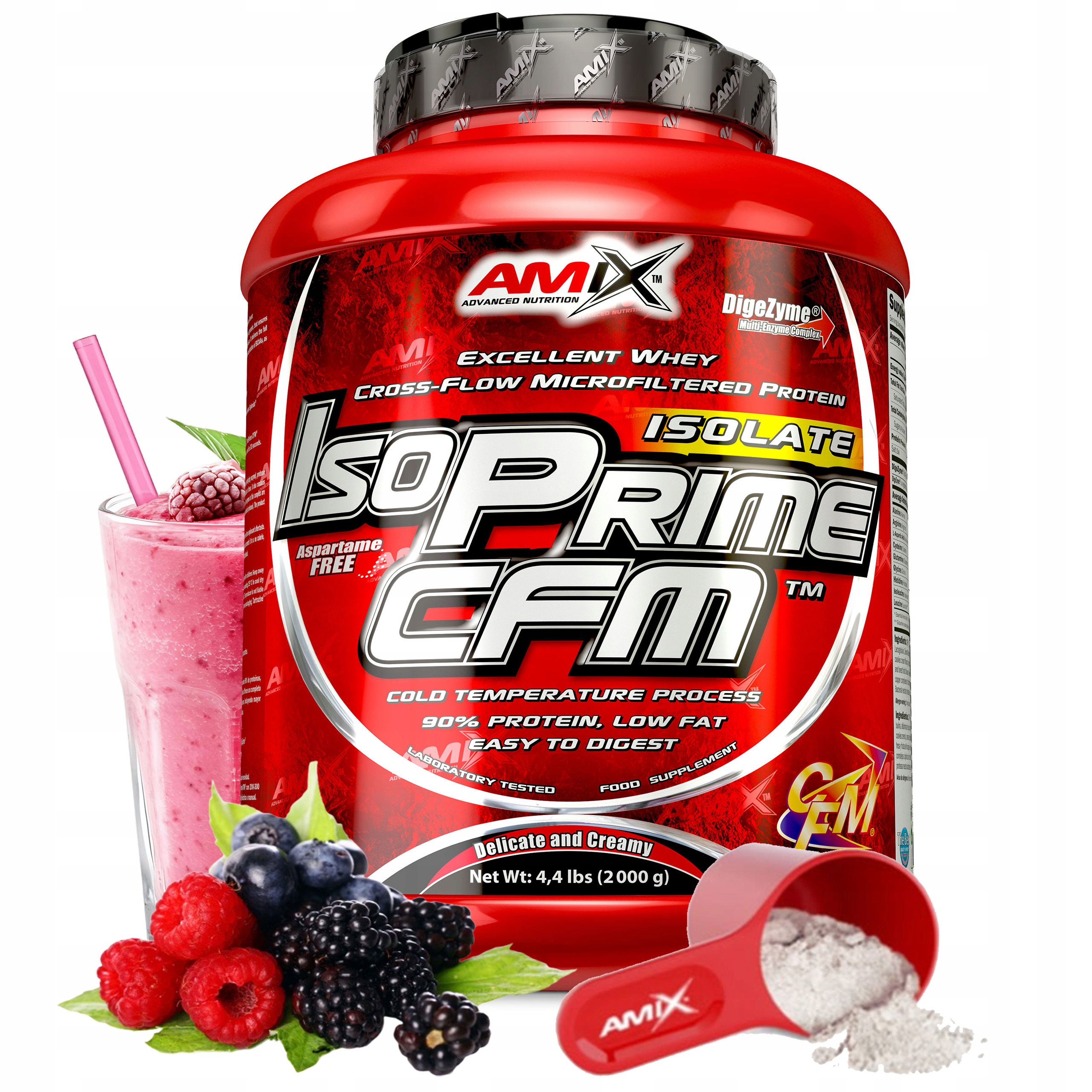 Protein syrovátkový izolát Cfm 2 kg lesní ovoce bez laktózy