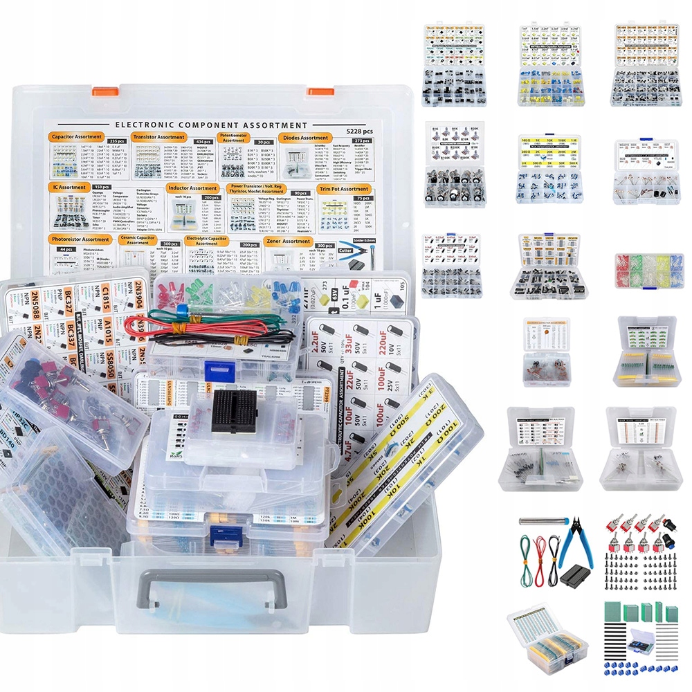 Sortiment elektronických prvků 5228 kondenzátorových prvků Sada