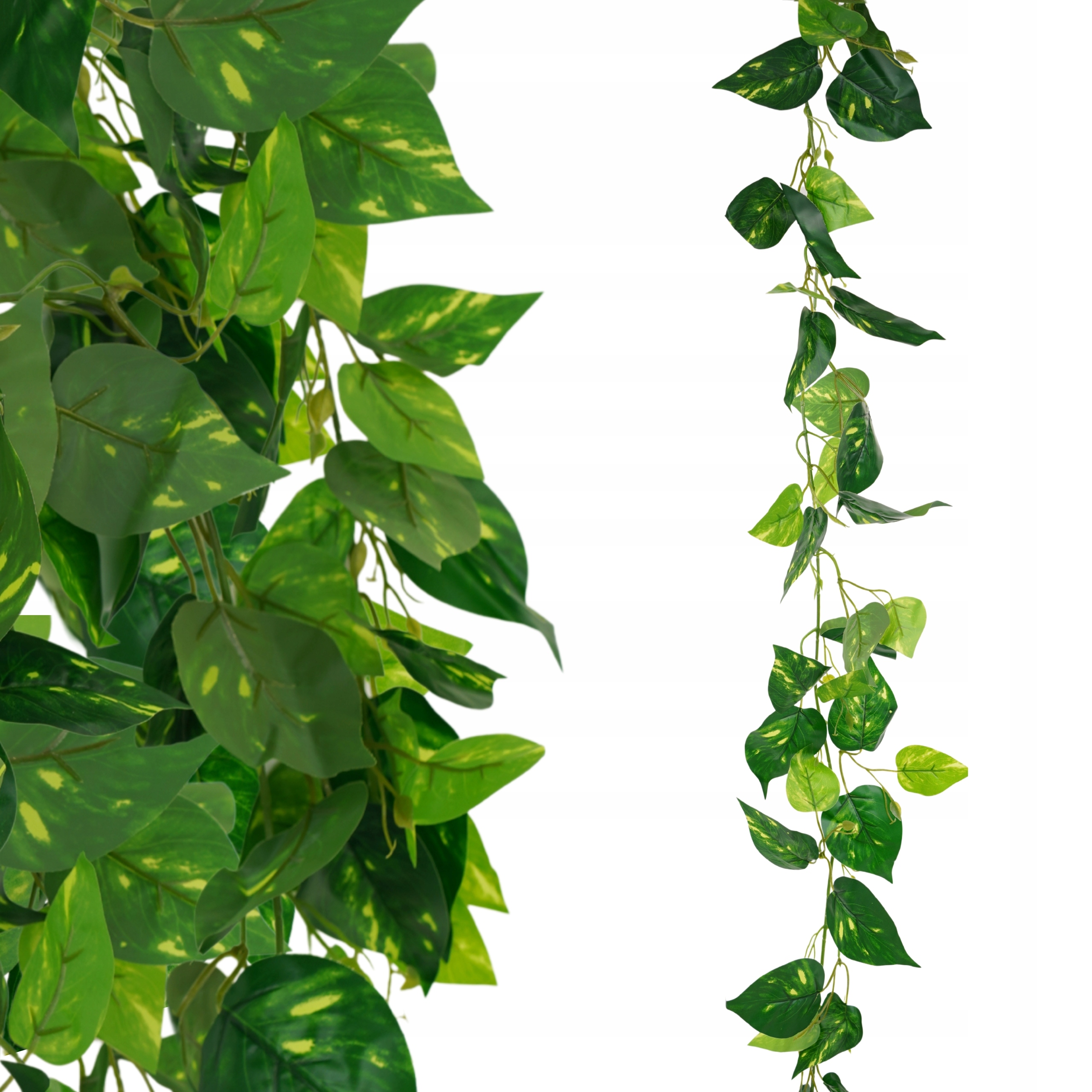 SZTUCZNA GIRLANDA 210cm XXL GĘSTE LIŚCIE DEKORACJA ZIELONA ŚLUB ŚCIANY ZWIS