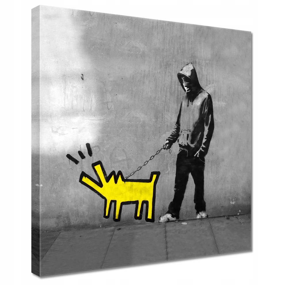 

Obrazy 40x40 Żółty piesek Banksy Lol