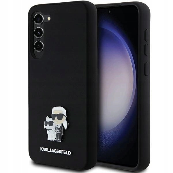 Pouzdro Karl Lagerfeld Silicone Karl&Choupette Metal Pin pro Samsung Galaxy S23