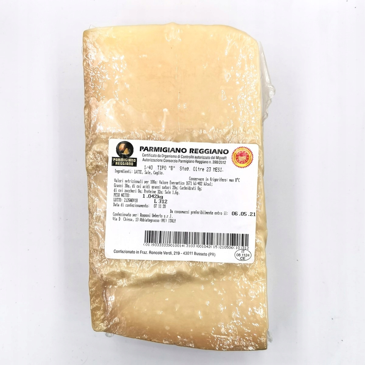 Ser Parmezan ok. 1.2 kg Parmigiano Reggiano 23 miesiące Dop Włoski