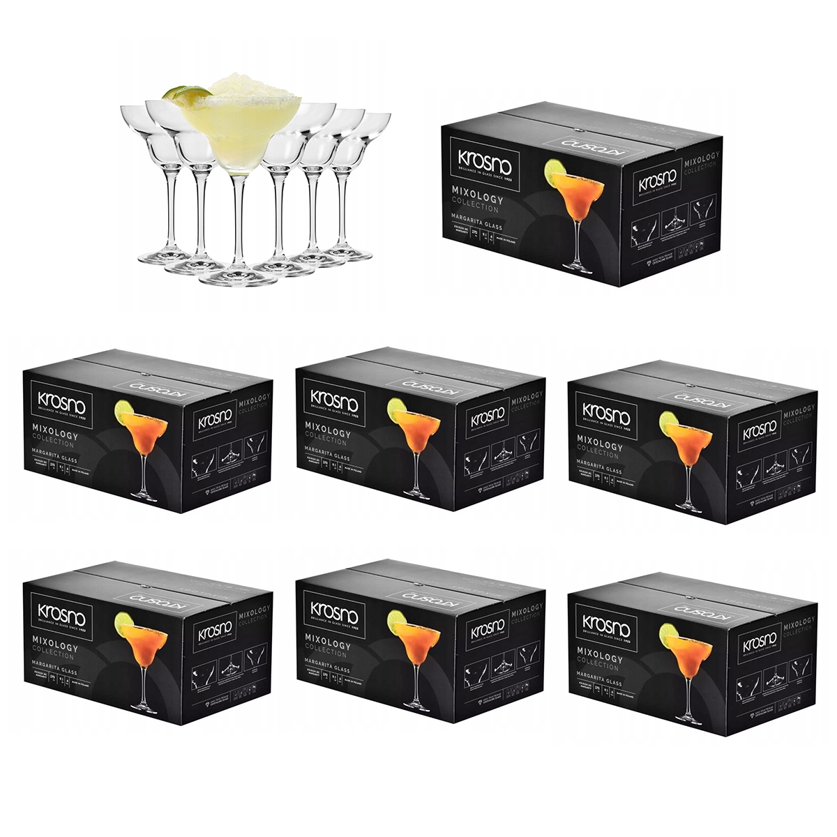 Poháre na margaritu Drinky Koktaily Avant-Garde Krosno 48ks Sada