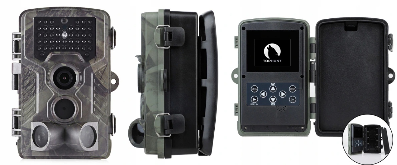 Fotopułapka leśna Tophunt HC-800A kamera do obserwacji dzikich zwierząt PL Liczba diod podczerwieni 42