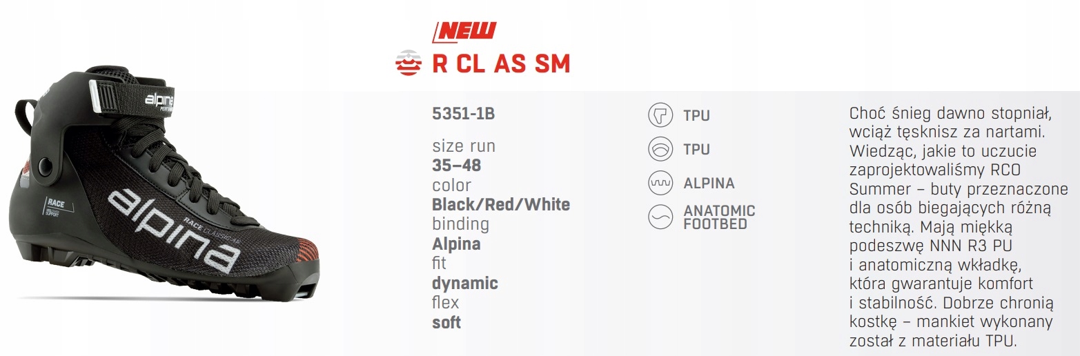 Buty do nartorolek ALPINA / nowy model COMBI 49 EU Rodzaj butów biegowe