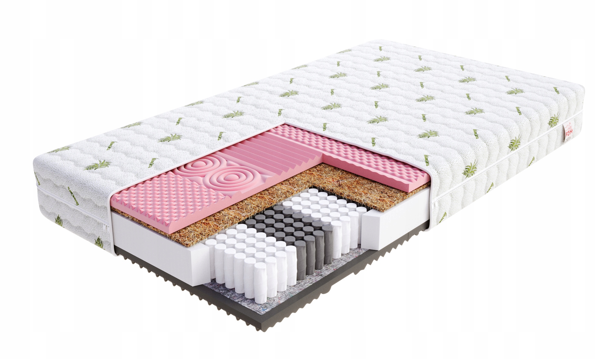 Materac 160x200 Gina pianka sprężyny kokos visco H3 H4