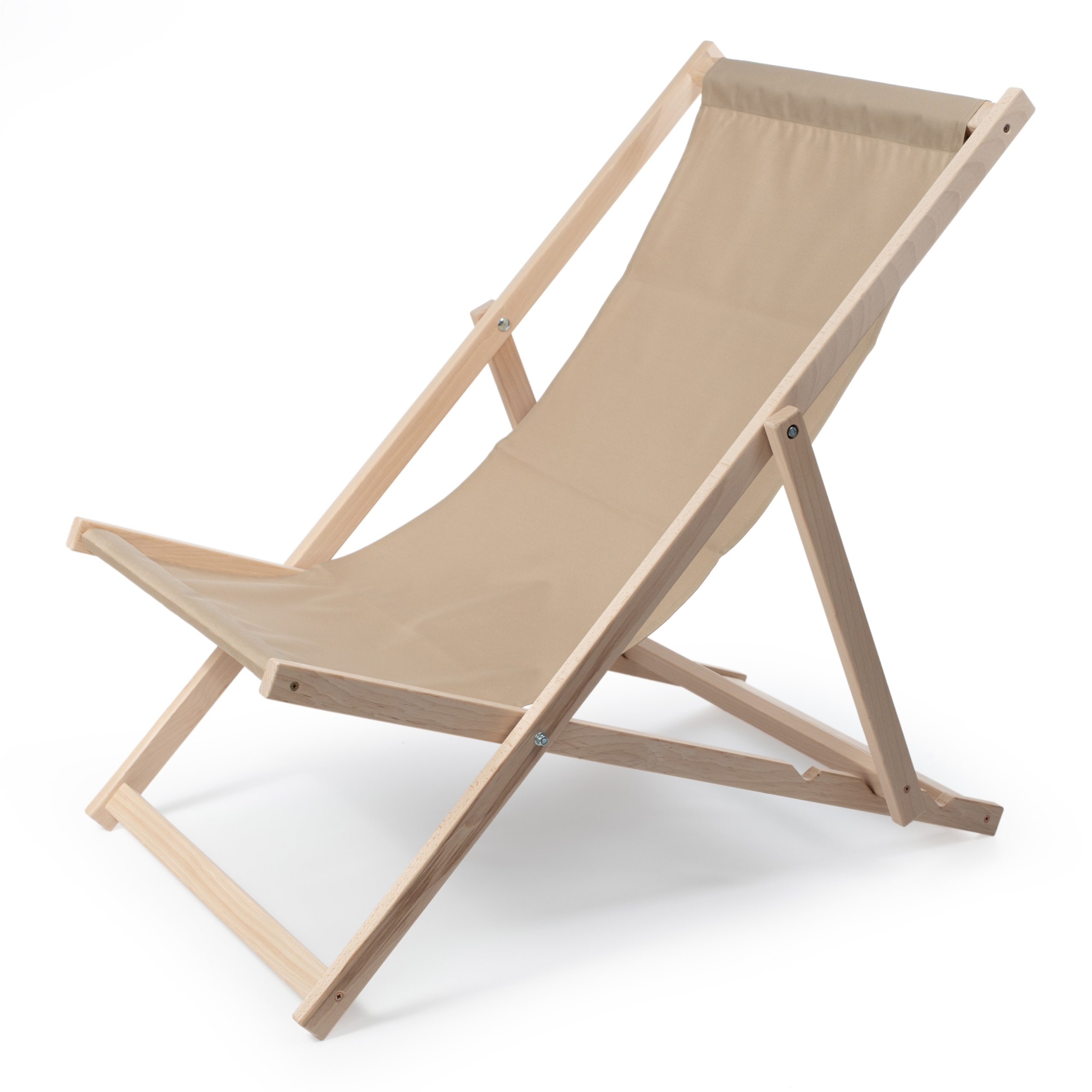 Klasyczny drewniany leżak ogrodowy Cappuccino