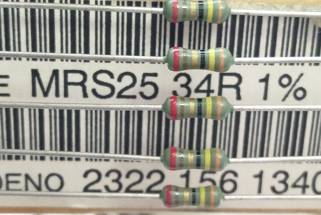 [20szt] Rezystor 34R 0.6W 1% MRS25 Philips low noise audio