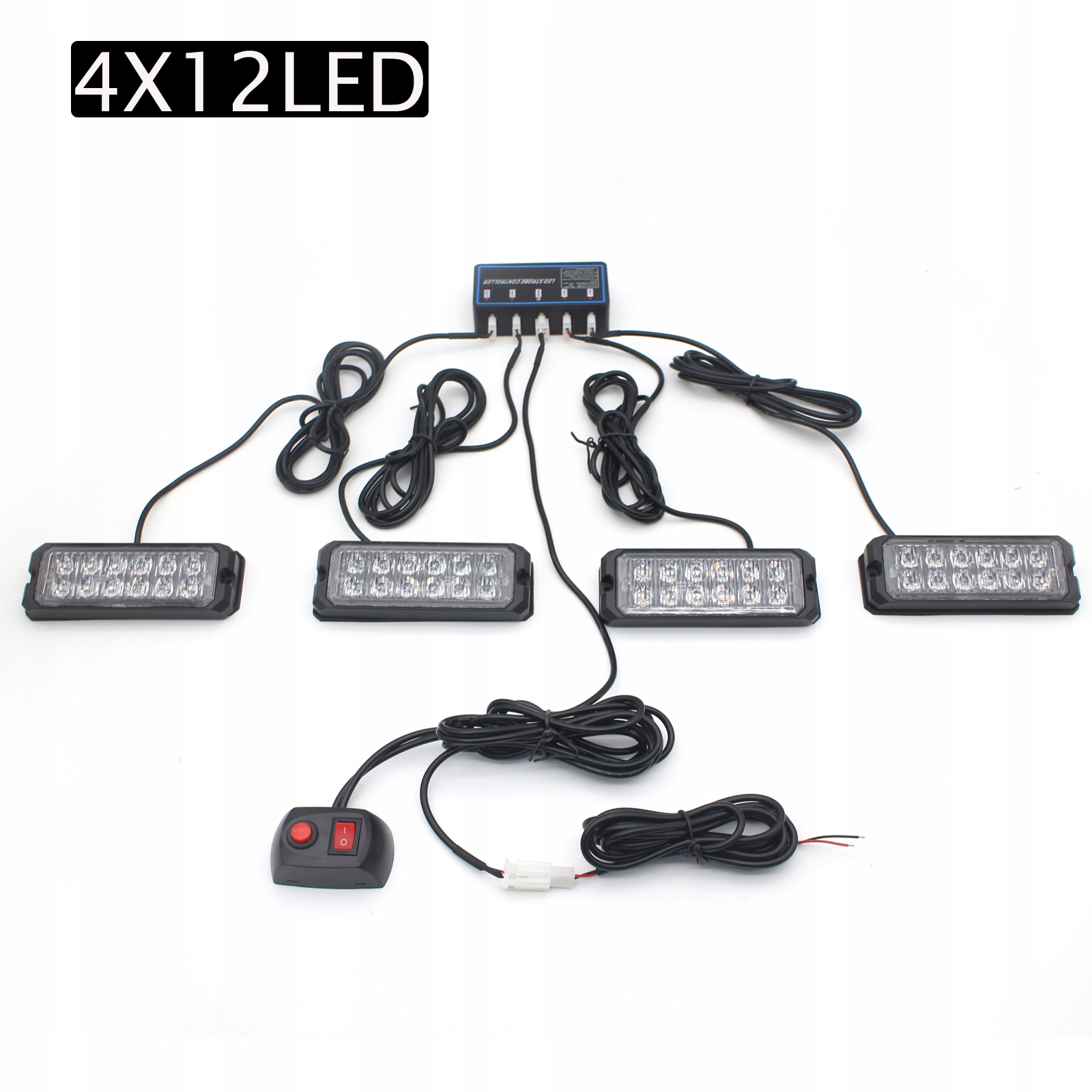 4 ks přední blikačka do auta svítilna výstražné světlo 12 režimů 12LE