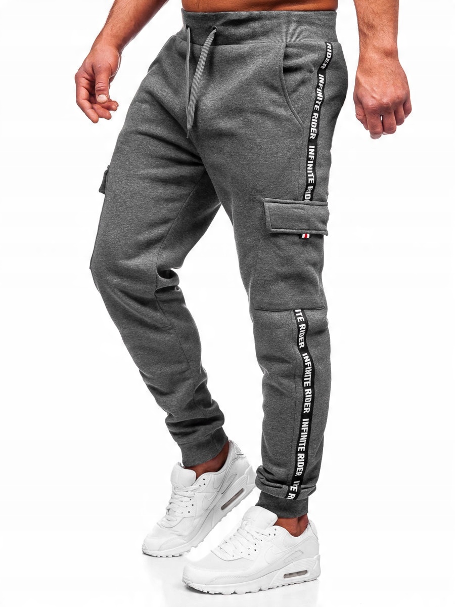 

Spodnie Dresowe Męskie Szare JX8715 Denley_l
