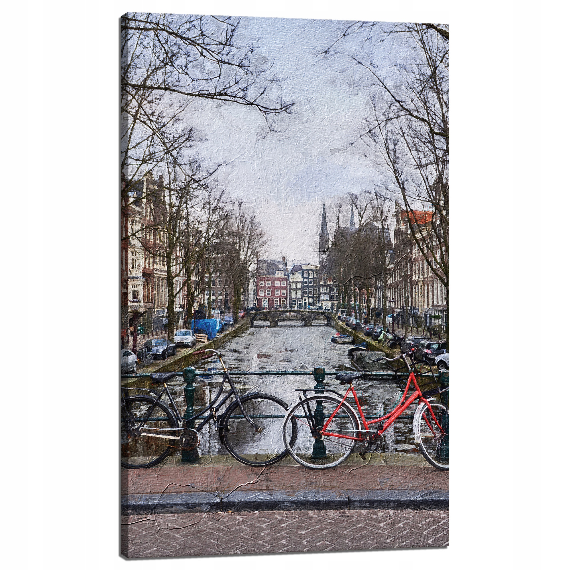 Obraz na plátně Jízdní kola na mostě Amsterdam 60x100 cm Ideální jako dárek