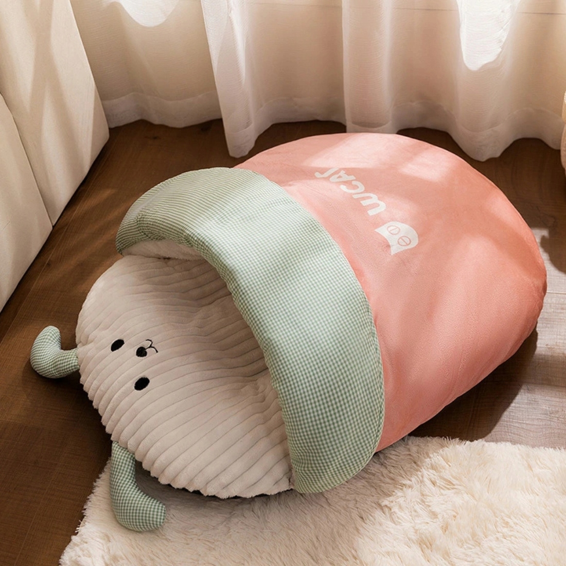 Levně Pelíšek pro kočky Plyšová budka Domeček Potah "Spací pytel" L 65x50x15 cm