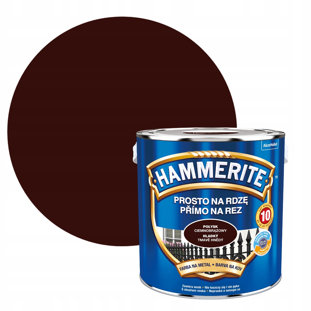 Hammerite Proti Rzi 2,5 L, Tmavě Hnědý Lesk