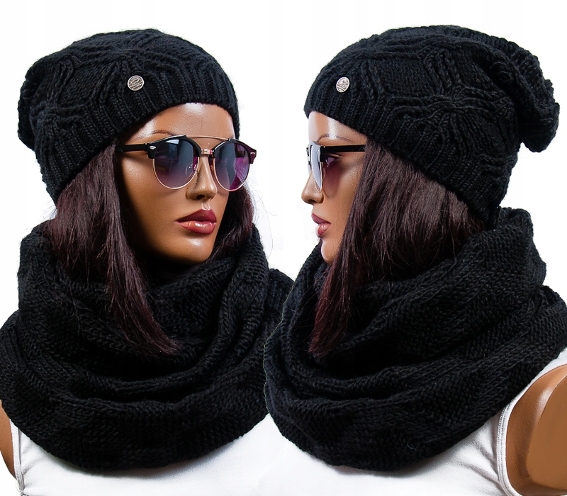 

Polski Komplet Beanie Czapka+ Komin szalik Kolory