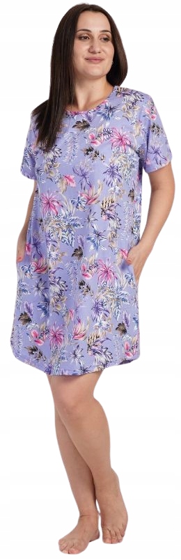 Fialová Košile Noční Květy Listy Floral Plus Size Velká Velikost 6XL
