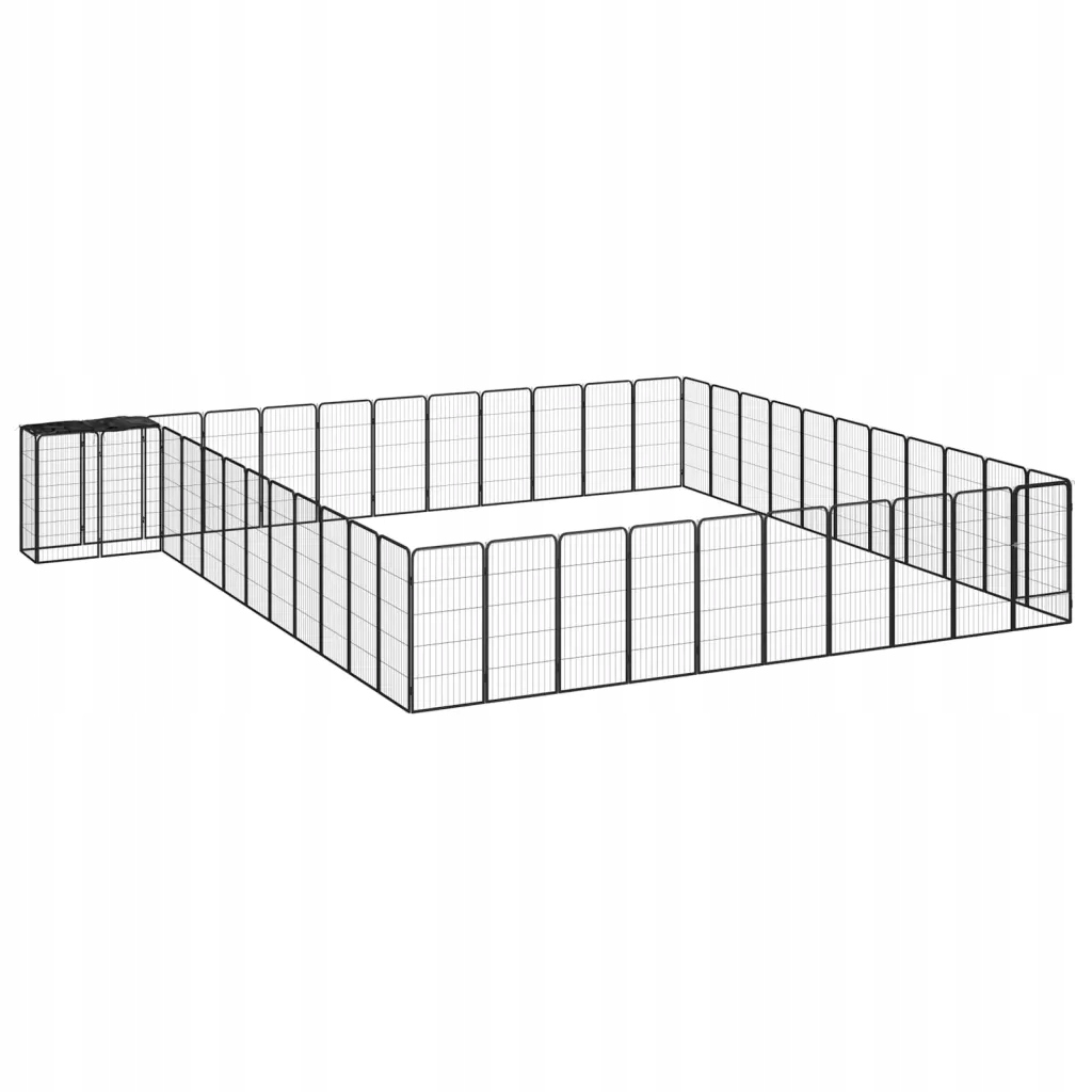46panelová ohrádka pro psy černá 50 x 100 cm práškovaná ocel Černý 3115957