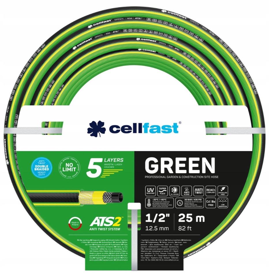 

Wąż ogrodowy Cellfast Green ATS2 Tm 1/2" 25 m
