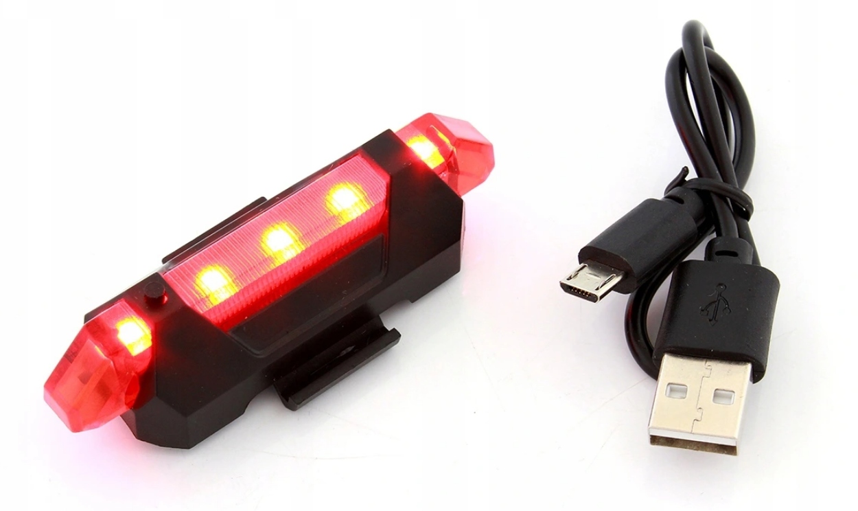 

Lampka Rowerowa tylna 5 Led Usb wodoodporna