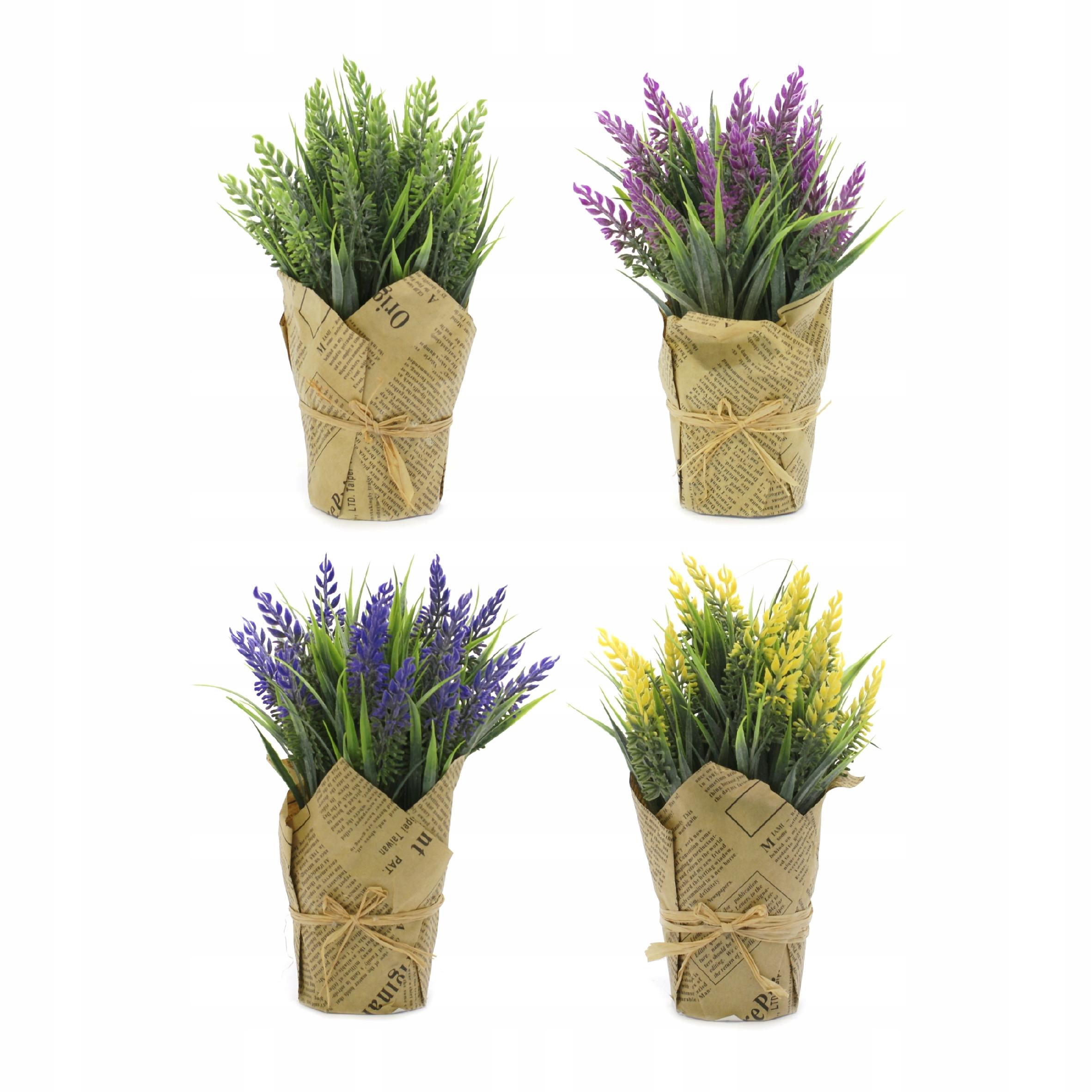 KWIATY DO DOMU BIURA MIESZKANIA WRZOSY SZTUCZNE ROŚLINY ZESTAW 4SZT