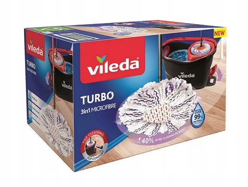 Mop obrotowy Vileda Turbo 3w1 Zestaw Okrągły Mikrofibra