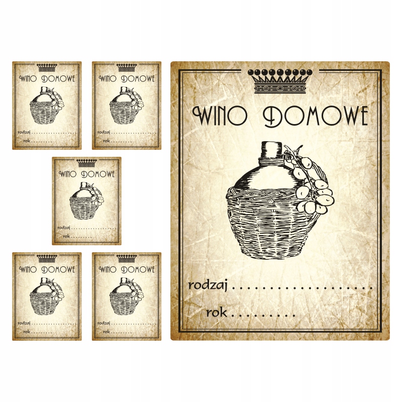 

Naklejki Etykiety na Wino małe 7cm wzór 111