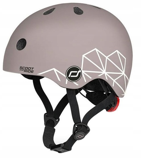 Scoot and Ride Kask Led magnetyczne zapięcie Brown Lines 1-5 rozmiar Xxs-s