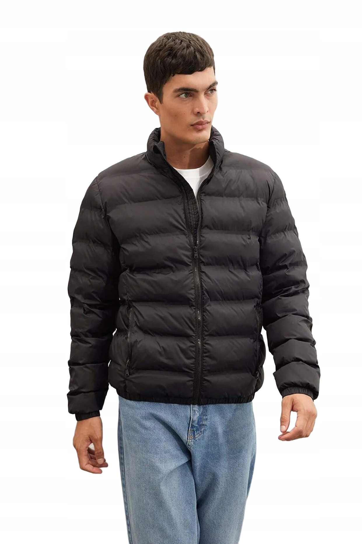 Defacto Černá Pánská Prošívaná Bunda Se Zipem Na Boky XXL 5DA