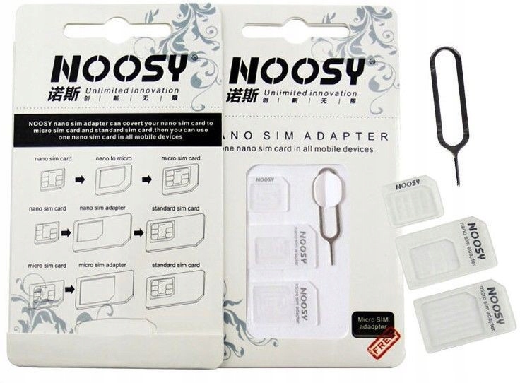 Adaptery NOOSY adapter karta SIM MICROSIM NANOSIM EAN (GTIN) 5902012964057