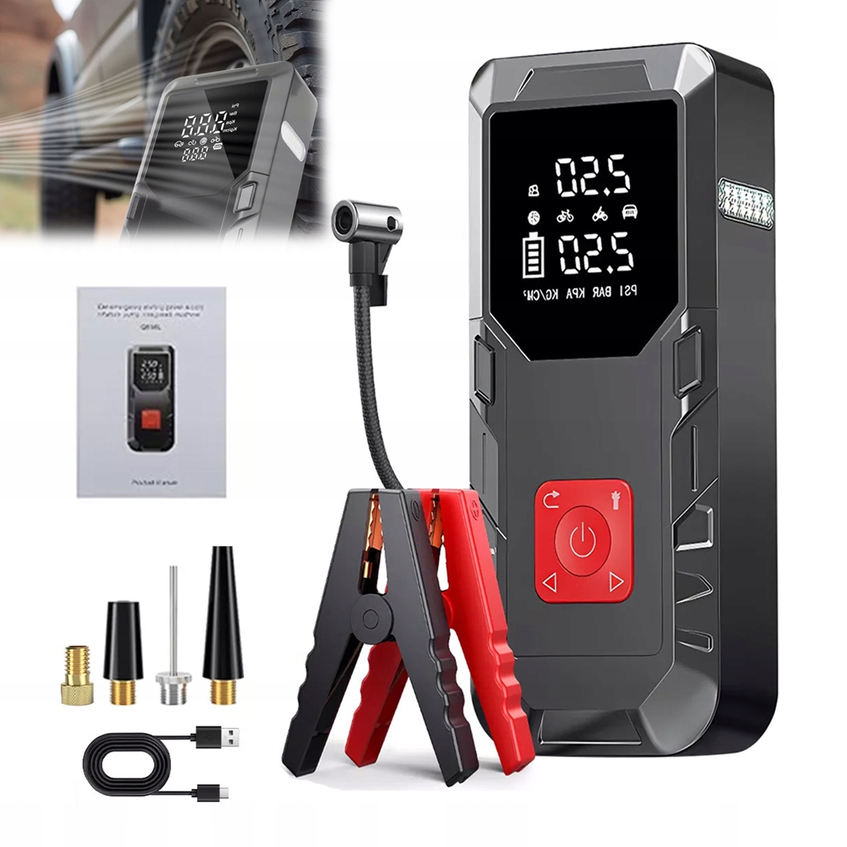 Startér Jump Starter Booster Powerbank 99800 Mah s Led osvětlením