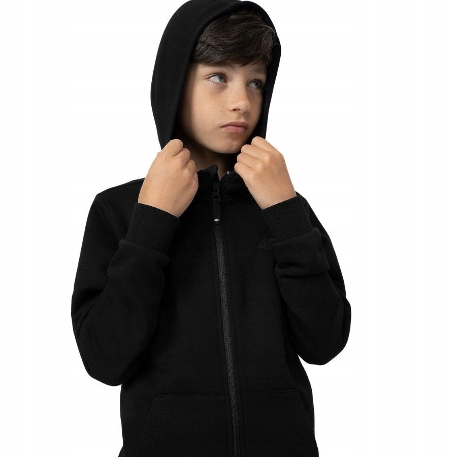 BLUZA DZIECIĘCA 4F CHŁOPIĘCA SPORTOWA DRESOWA Kolor czarny