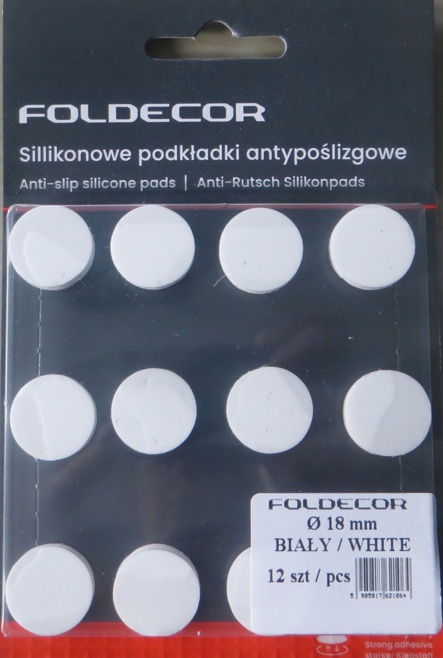 SILIKONOWE PODKŁADKI ANTYPOŚLIZGOWE białe fi 18 mm