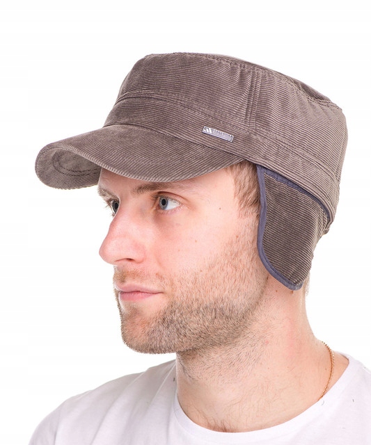 

Brązowa Ocieplana Męska Czapka z daszkiem Sport