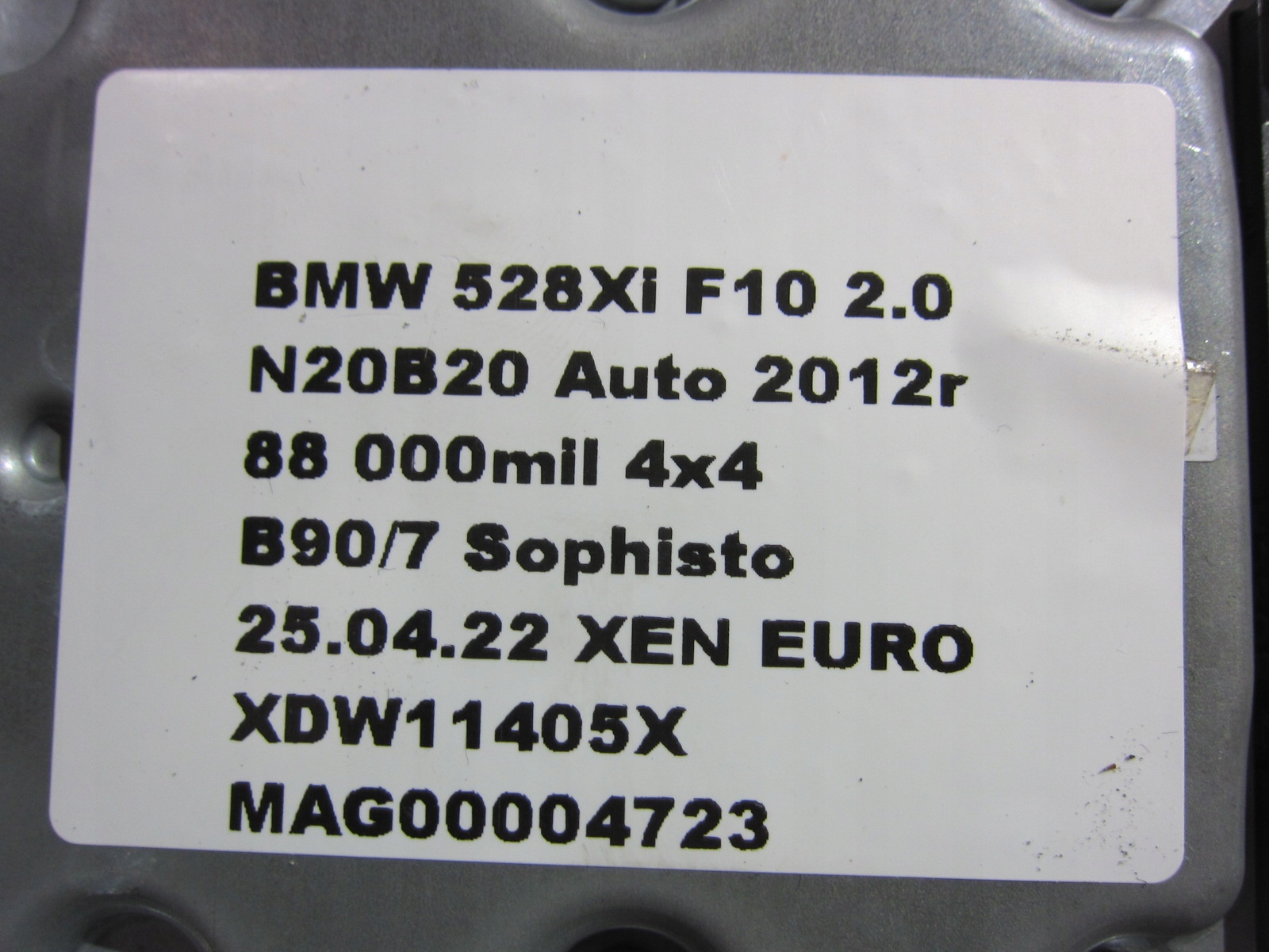 BMW F10 528Xi module control unit airbag 6857262