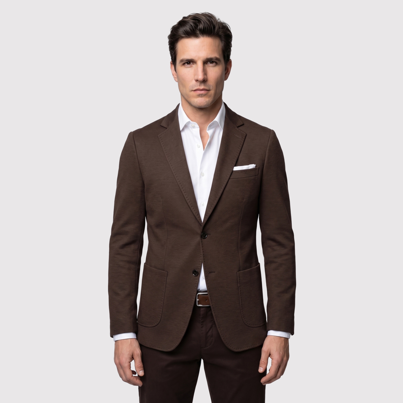 Hnědá pletená sako Casual Slim Fit Pako Lorente vel