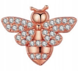 Charms Pozlacený včela Zirkony Hmyz s včelkou Zirkony Stříbro 925