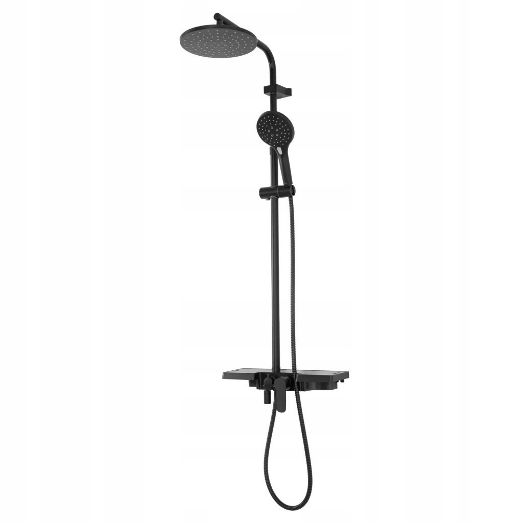 Sprchový set s batériou 150 mm Santos čierny (REA-P8803) /ka/