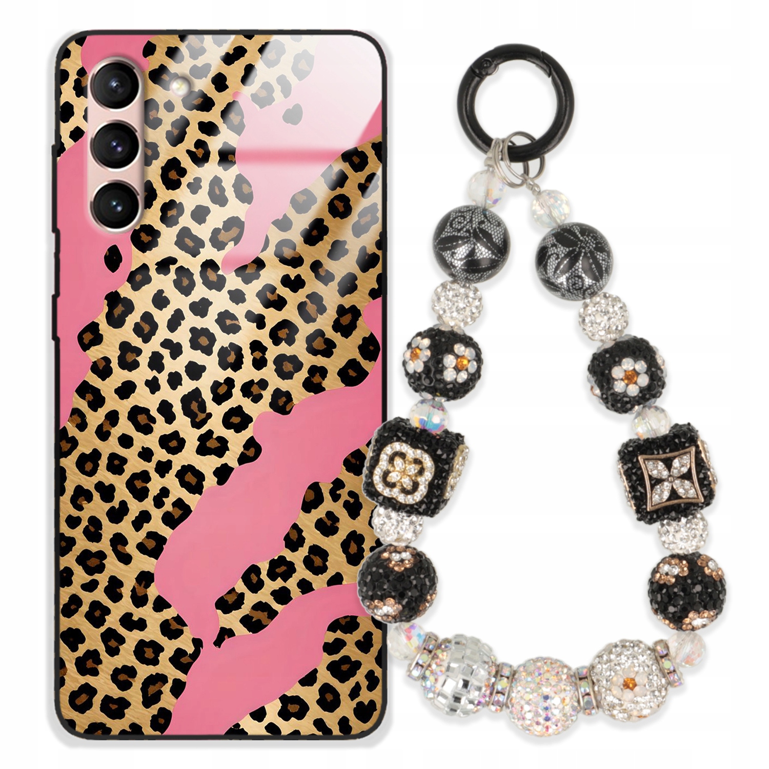 Pouzdro Pro Samsung S21 5G Glass Přívěsek Na Klíče Elegantní Kryt Premium Vzory