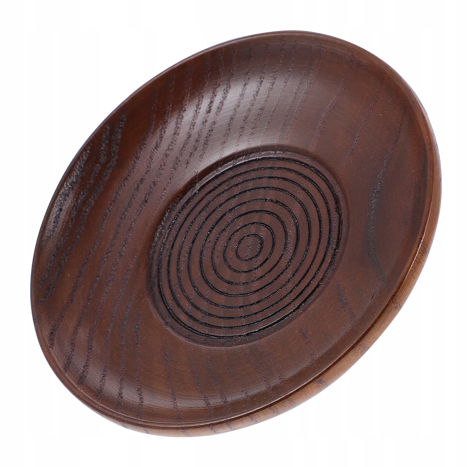 PÓŁMISKI Z SOSEM OKRĄGŁY TALERZ NA PRZEKĄSKI Z DREWNA (BRĄZOWY)